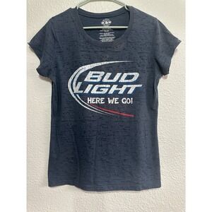 Bud Light Here We Go! Women's Graphic T-Shirt XXL Extra Extra Large Beer Tee